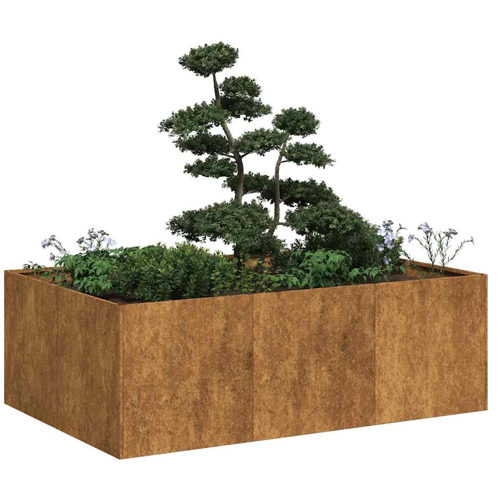 Jardinière rouillé 120x80x40 cm acier inoxydable