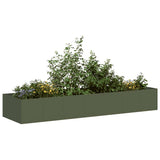 Jardinière vert olive 280x80x40 cm acier