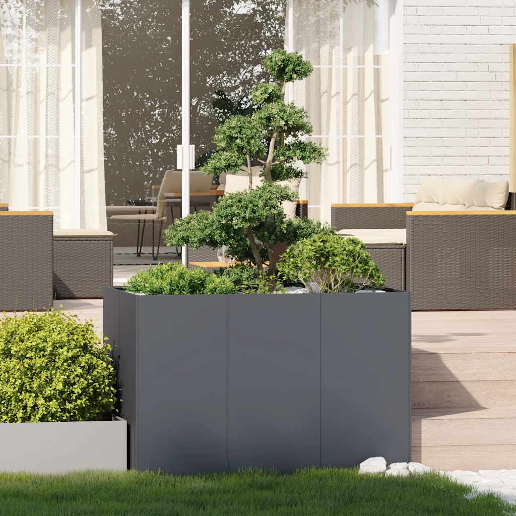 Jardinière anthracite 120x80x80 cm acier