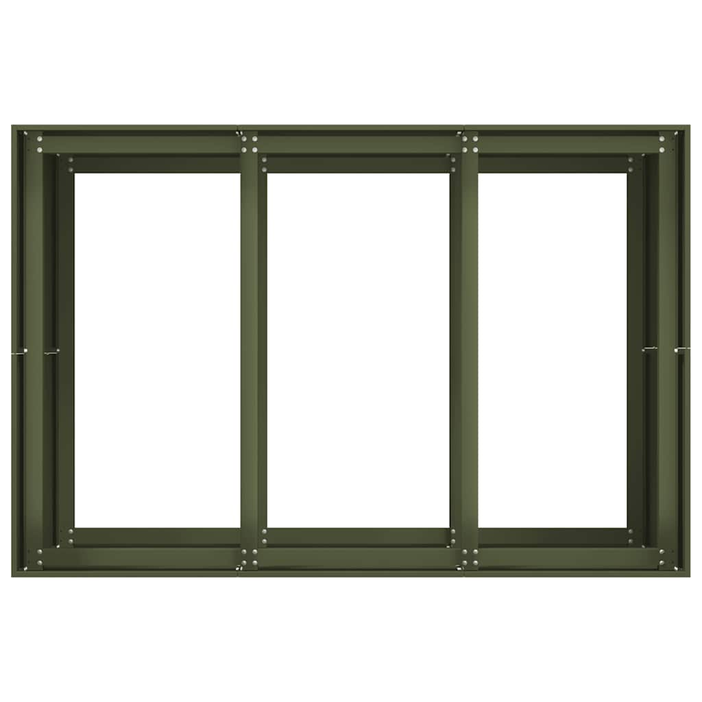 Jardinière vert olive 120x80x80 cm acier