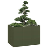 Jardinière vert olive 120x80x80 cm acier