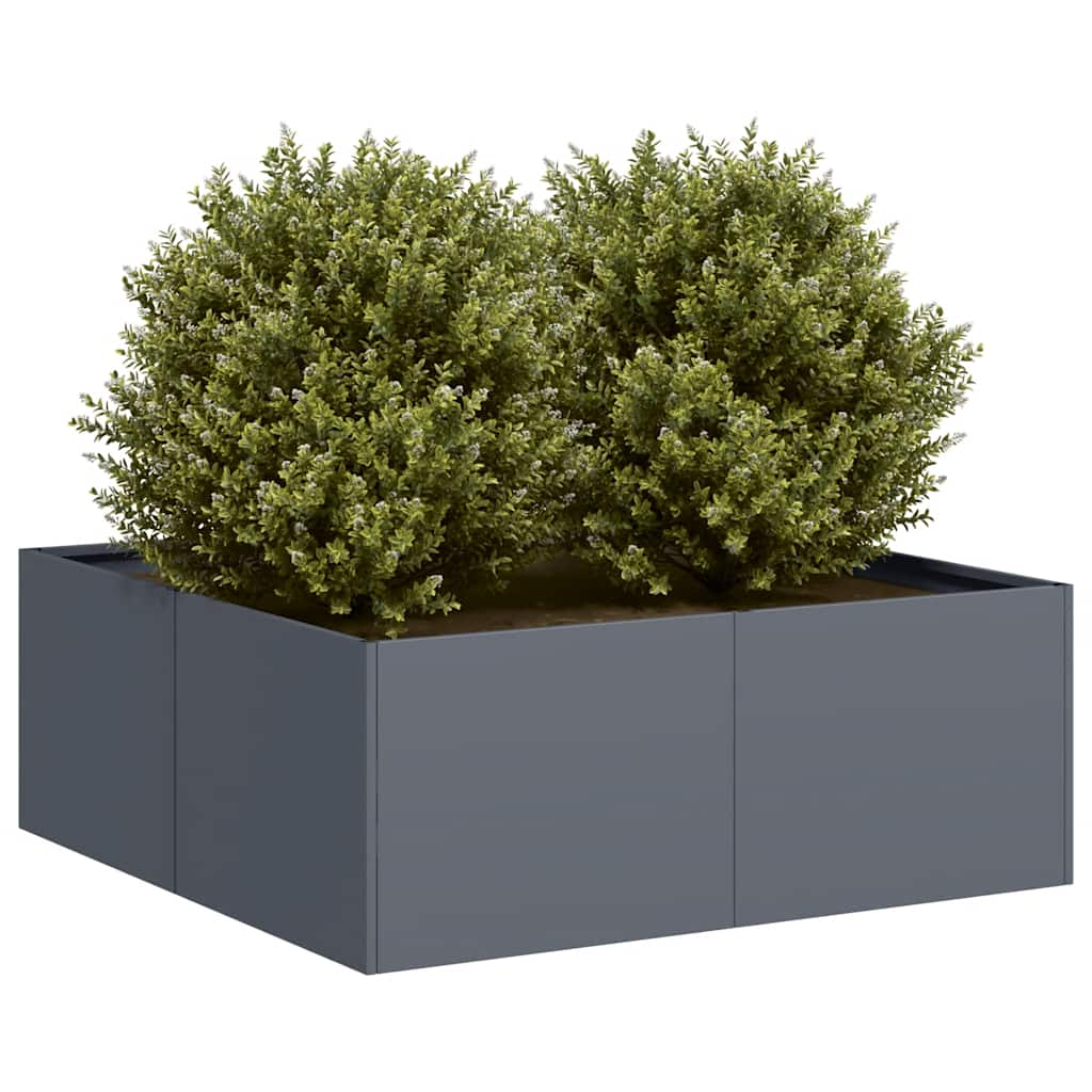 Jardinière anthracite 80x80x30 cm acier