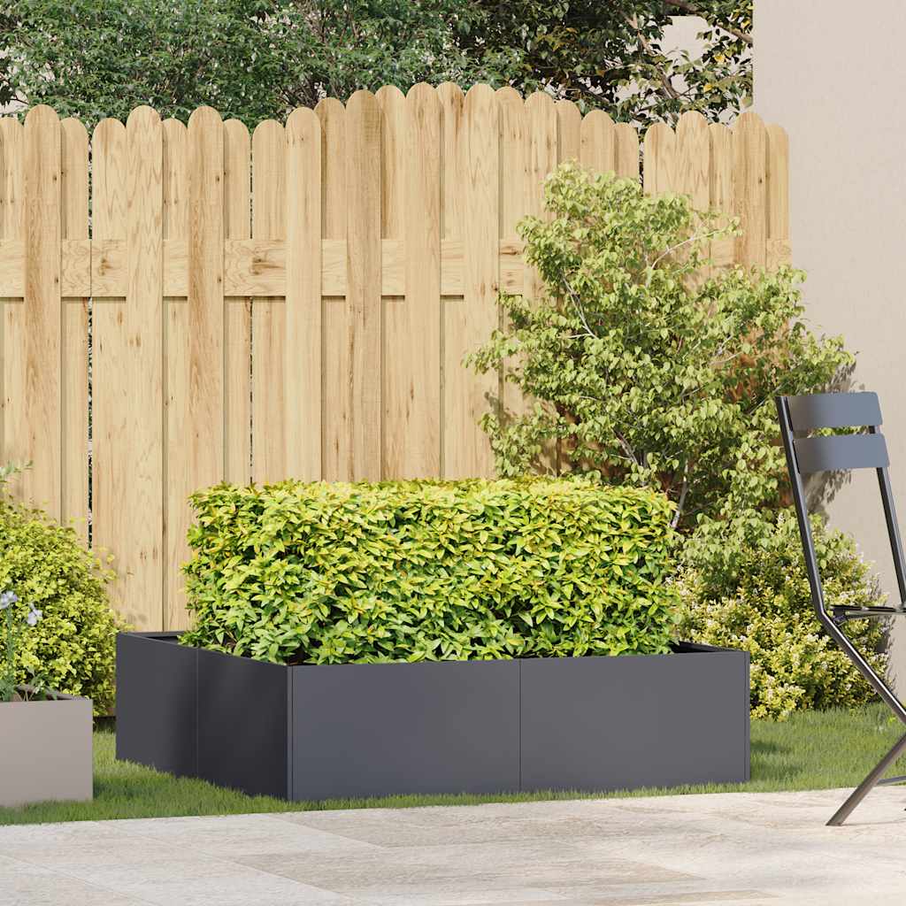 Jardinière anthracite 100x100x30 cm acier