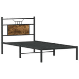 Cadre de lit sans matelas chêne fumé 90x200cm bois d'ingénierie