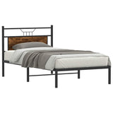 Cadre de lit sans matelas chêne fumé 100x190 cm bois ingénierie