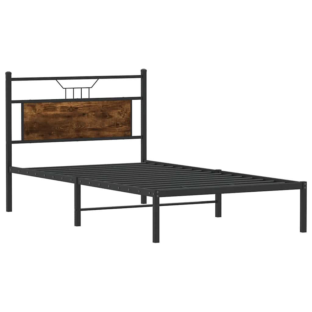 Cadre de lit sans matelas chêne fumé 100x190 cm bois ingénierie