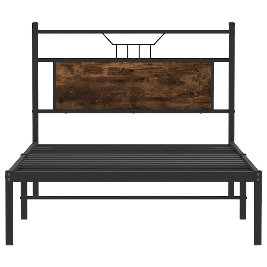 Cadre de lit sans matelas chêne fumé 100x190 cm bois ingénierie