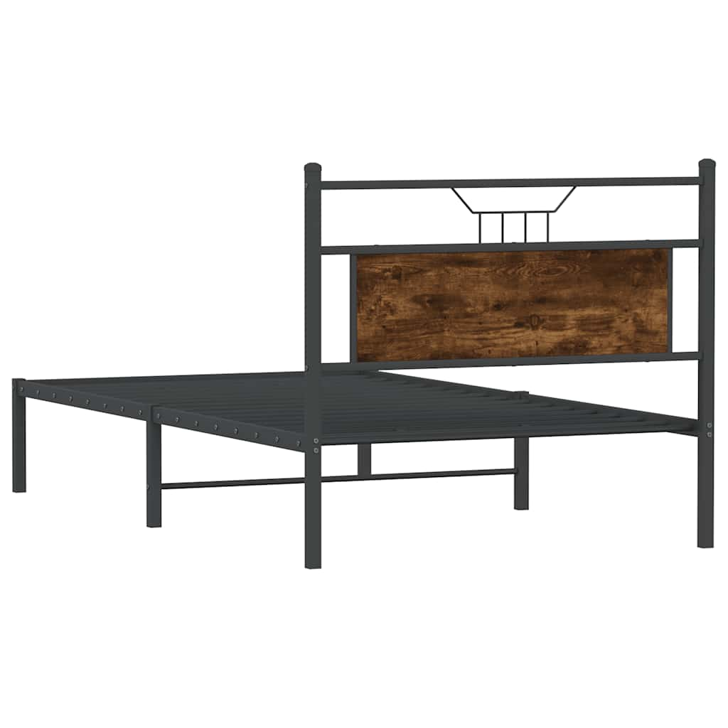 Cadre de lit sans matelas chêne fumé 100x190 cm bois ingénierie