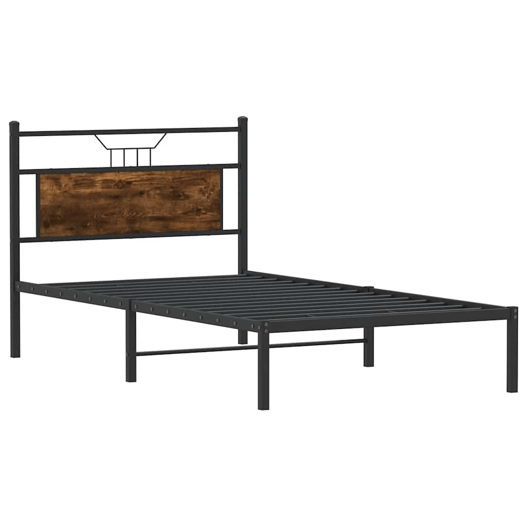 Cadre de lit sans matelas chêne fumé 100x200 cm bois ingénierie