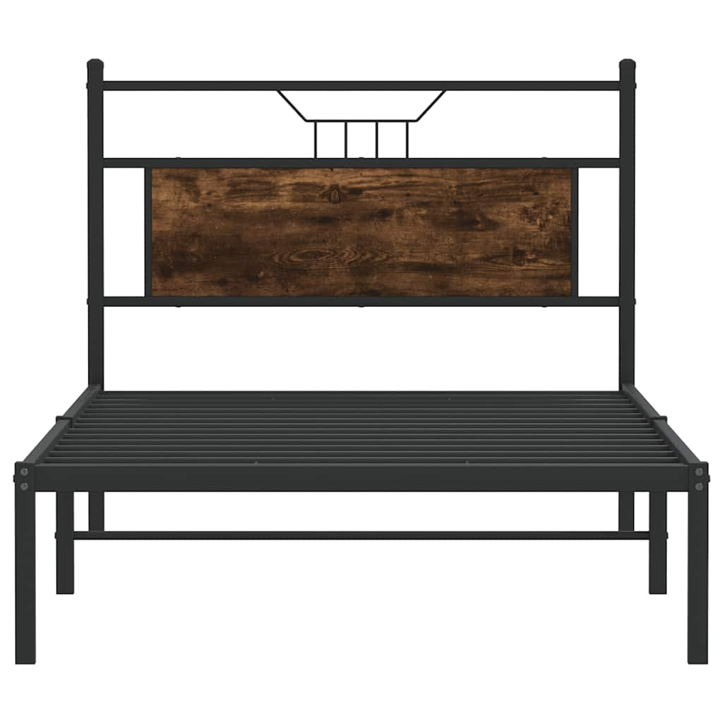 Cadre de lit sans matelas chêne fumé 100x200 cm bois ingénierie