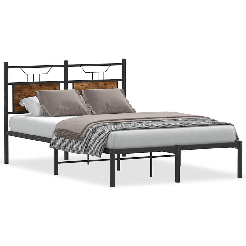 Cadre de lit sans matelas chêne fumé 120x190 cm bois ingénierie