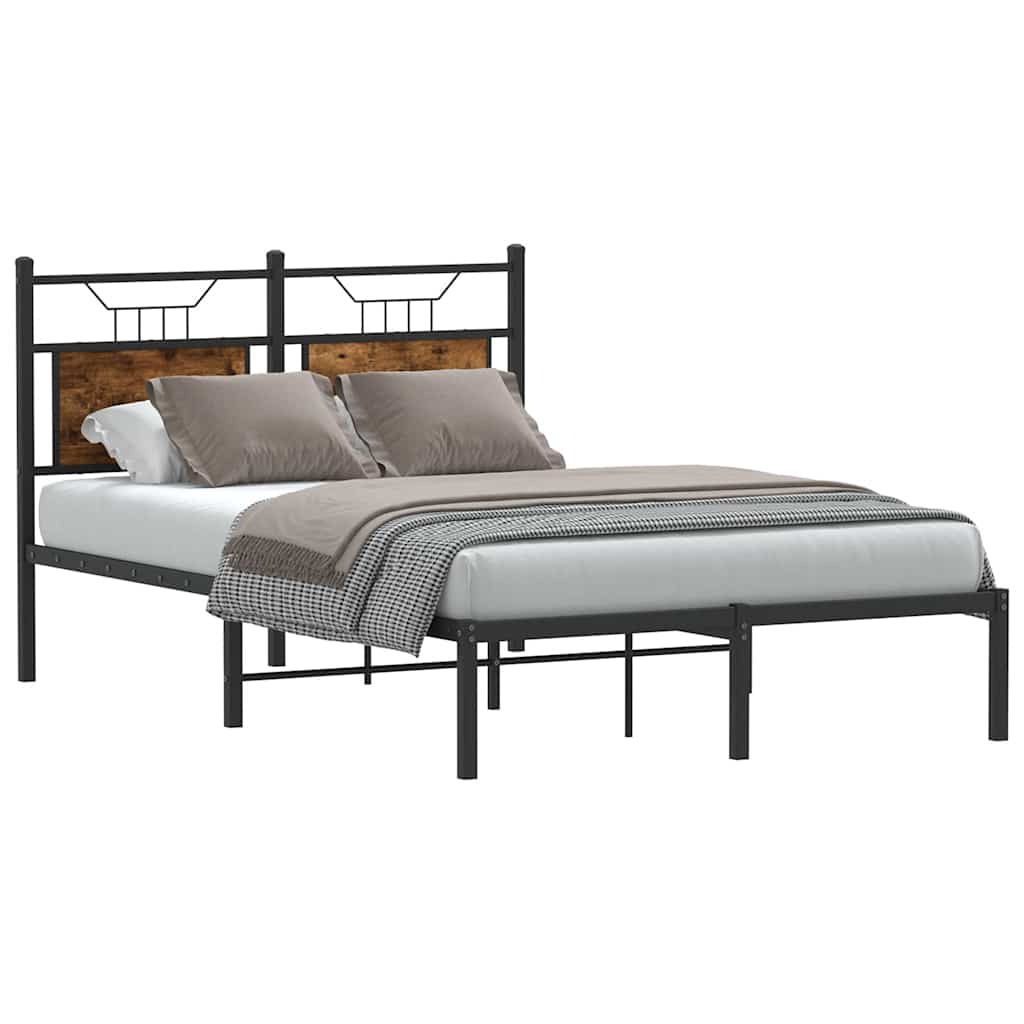 Cadre de lit sans matelas chêne fumé 120x190 cm bois ingénierie