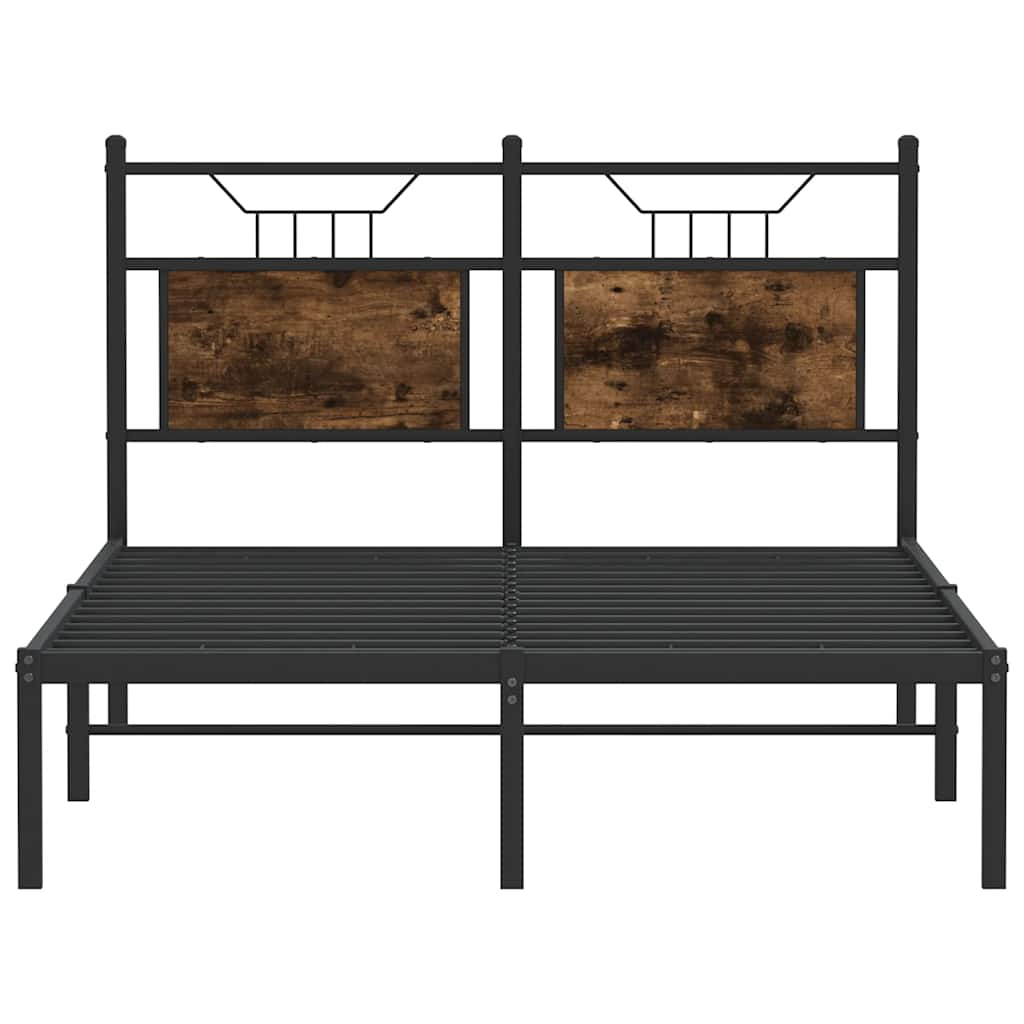 Cadre de lit sans matelas chêne fumé 120x190 cm bois ingénierie