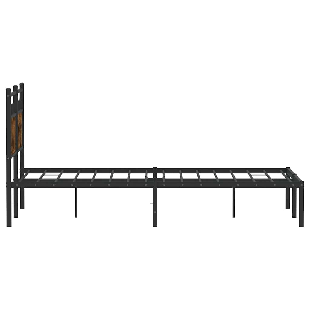 Cadre de lit sans matelas chêne fumé 120x190 cm bois ingénierie