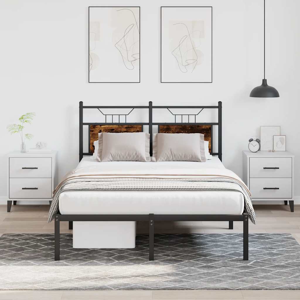 Cadre de lit sans matelas chêne fumé 120x190 cm bois ingénierie