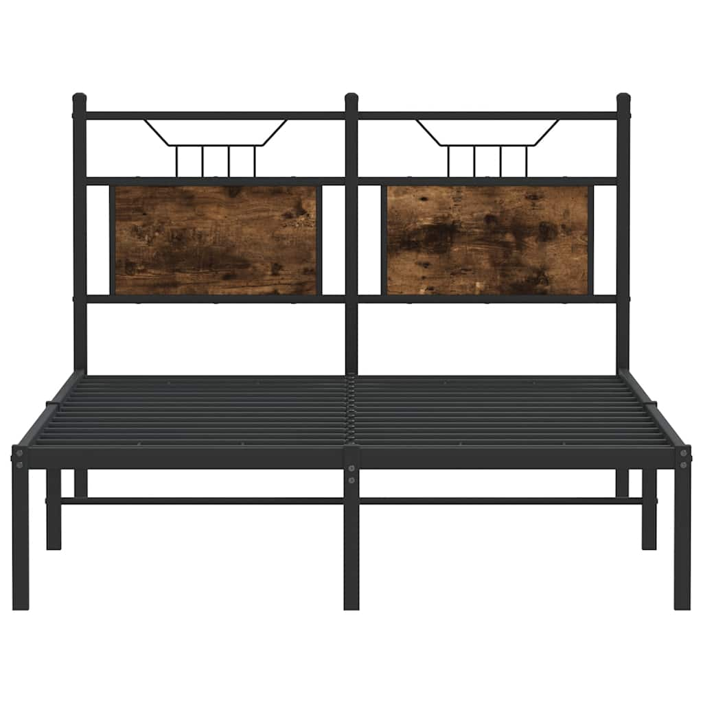 Cadre de lit sans matelas chêne fumé 120x200 cm bois ingénierie