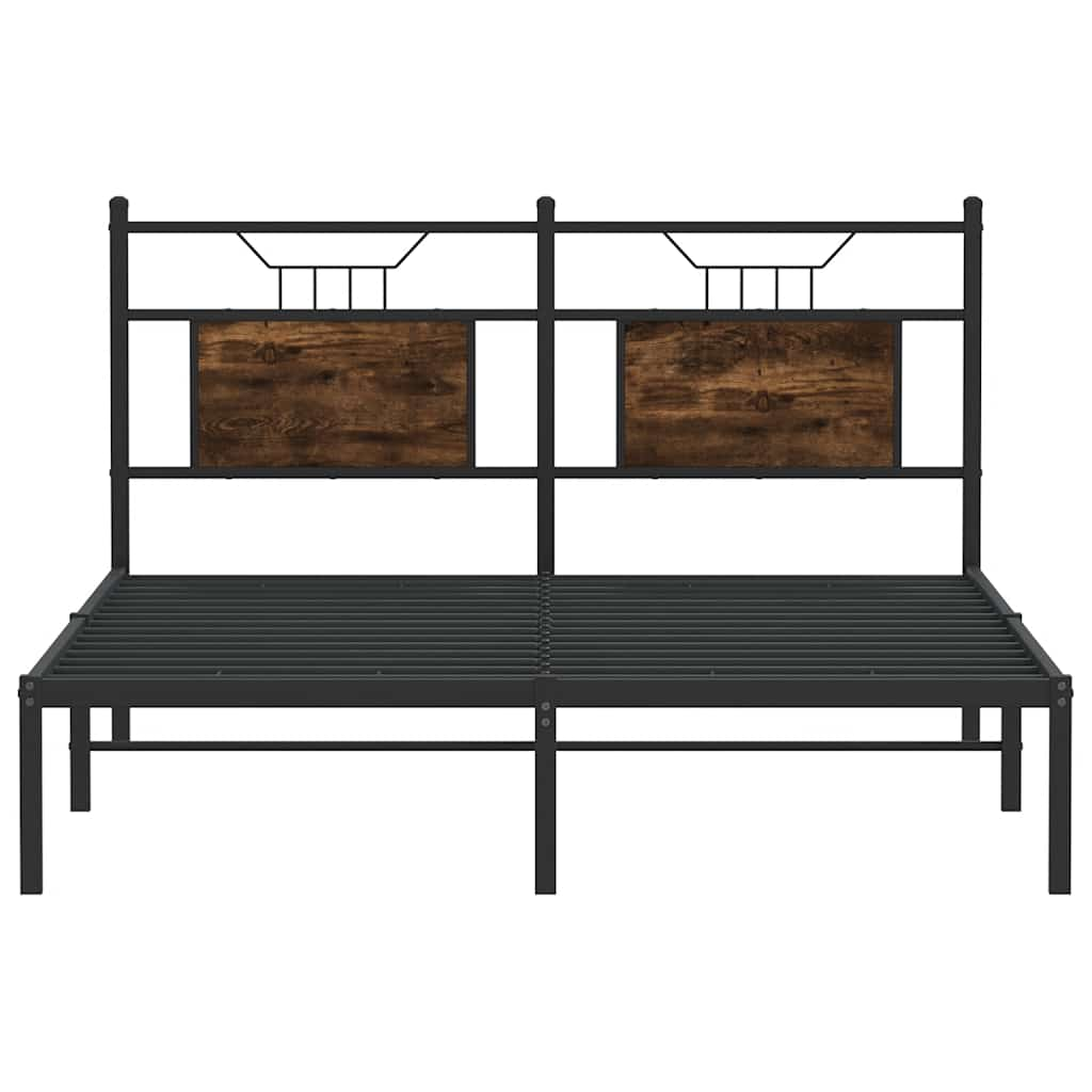 Cadre de lit sans matelas chêne fumé 137x190 cm bois ingénierie