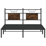 Cadre de lit sans matelas chêne fumé 137x190 cm bois ingénierie