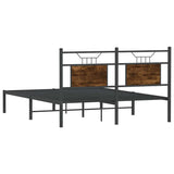 Cadre de lit sans matelas chêne fumé 137x190 cm bois ingénierie