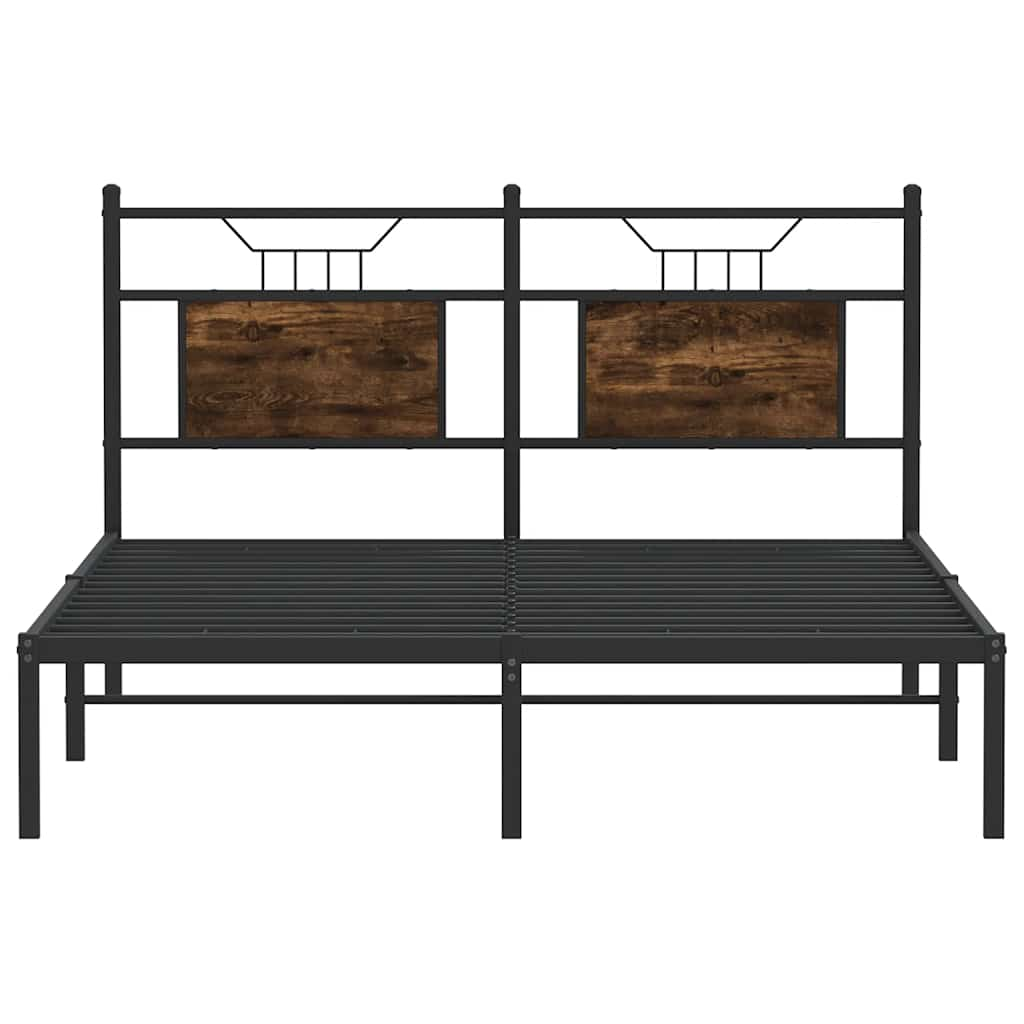 Cadre de lit sans matelas chêne fumé 140x190 cm bois ingénierie