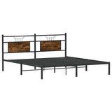 Cadre de lit sans matelas chêne fumé 160x200 cm bois ingénierie