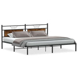 Cadre de lit sans matelas chêne fumé 193x203 cm bois ingénierie