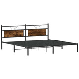 Cadre de lit sans matelas chêne fumé 193x203 cm bois ingénierie