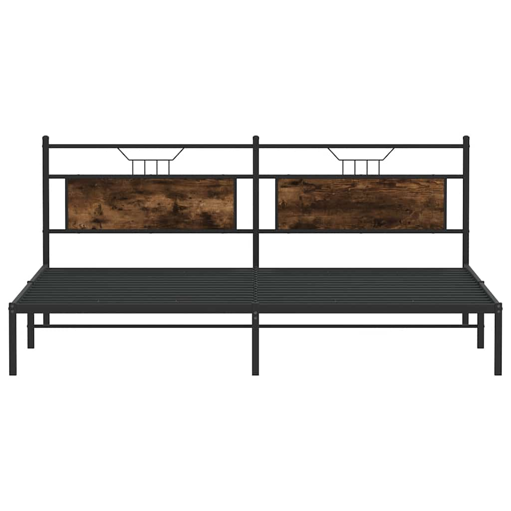 Cadre de lit sans matelas chêne fumé 193x203 cm bois ingénierie