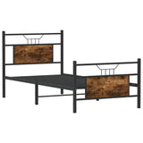 Cadre de lit sans matelas chêne fumé 75x190cm bois d'ingénierie