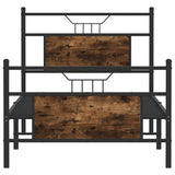 Cadre de lit sans matelas chêne fumé 75x190cm bois d'ingénierie