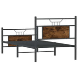 Cadre de lit sans matelas chêne fumé 75x190cm bois d'ingénierie