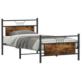 Cadre de lit sans matelas chêne fumé 100x190 cm bois ingénierie