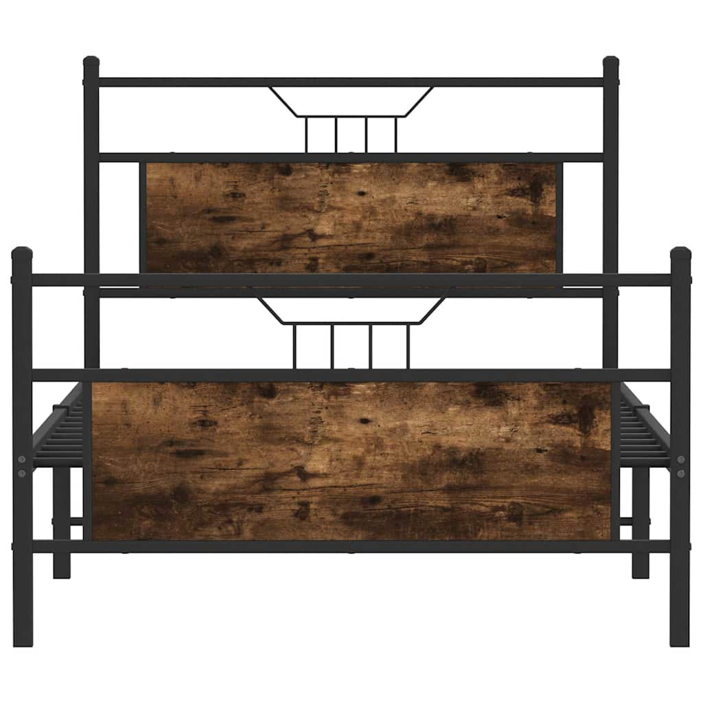 Cadre de lit sans matelas chêne fumé 100x190 cm bois ingénierie