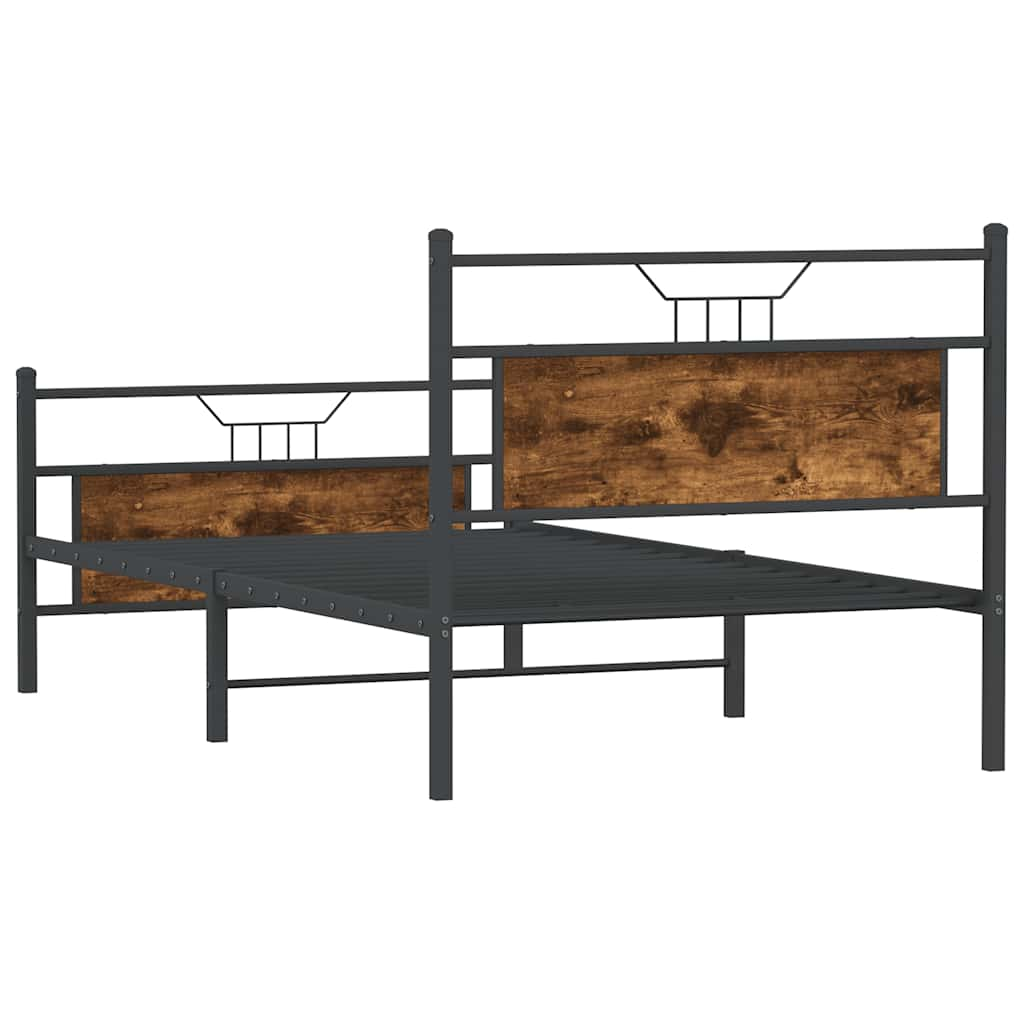 Cadre de lit sans matelas chêne fumé 100x190 cm bois ingénierie