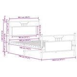 Cadre de lit sans matelas chêne fumé 100x190 cm bois ingénierie