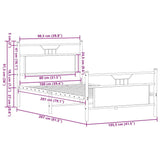 Cadre de lit sans matelas chêne fumé 100x200 cm bois ingénierie