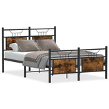 Cadre de lit sans matelas chêne fumé 120x190 cm bois ingénierie