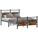 Cadre de lit sans matelas chêne fumé 120x190 cm bois ingénierie