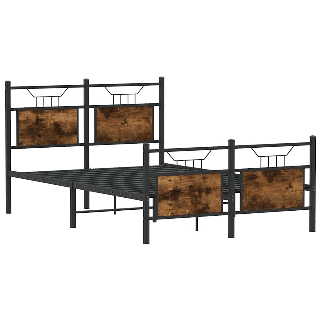 Cadre de lit sans matelas chêne fumé 120x190 cm bois ingénierie