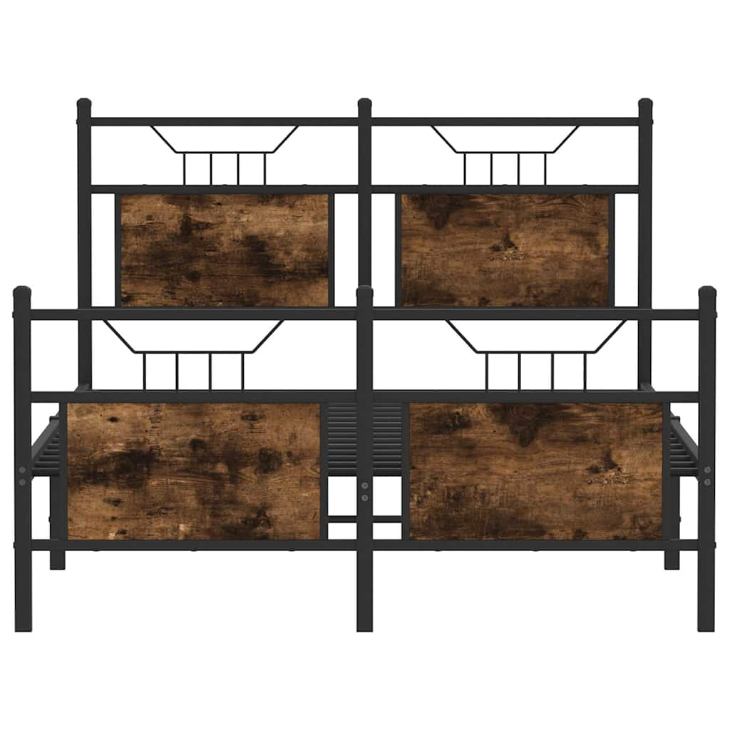 Cadre de lit sans matelas chêne fumé 120x190 cm bois ingénierie