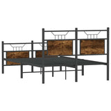 Cadre de lit sans matelas chêne fumé 120x190 cm bois ingénierie