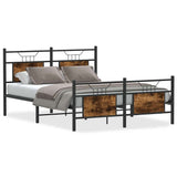 Cadre de lit sans matelas chêne fumé 137x190 cm bois ingénierie