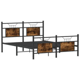 Cadre de lit sans matelas chêne fumé 137x190 cm bois ingénierie