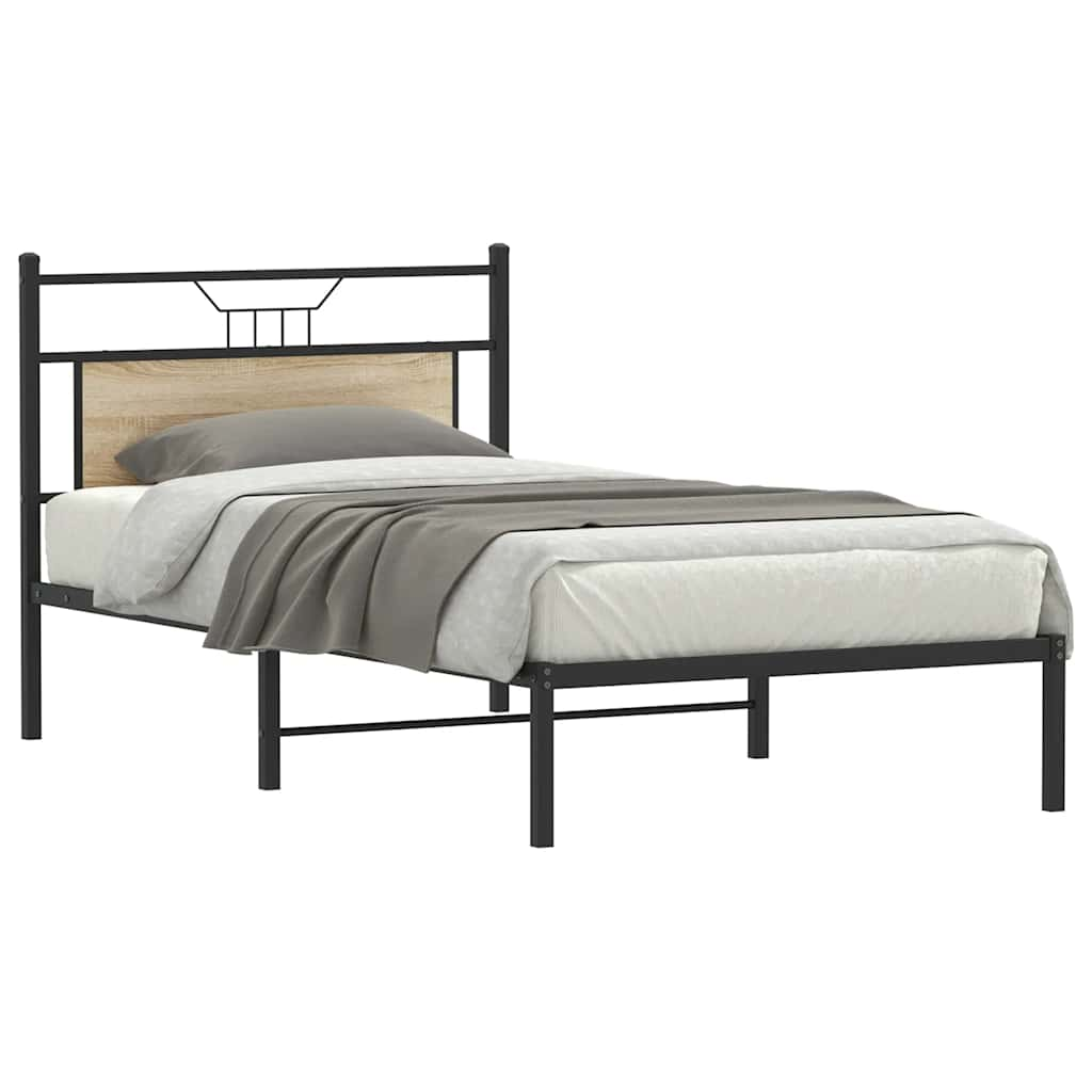 Bed frame without mattress sonoma oak 100x190 cm