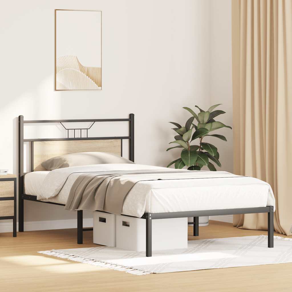 Bed frame without mattress sonoma oak 100x190 cm