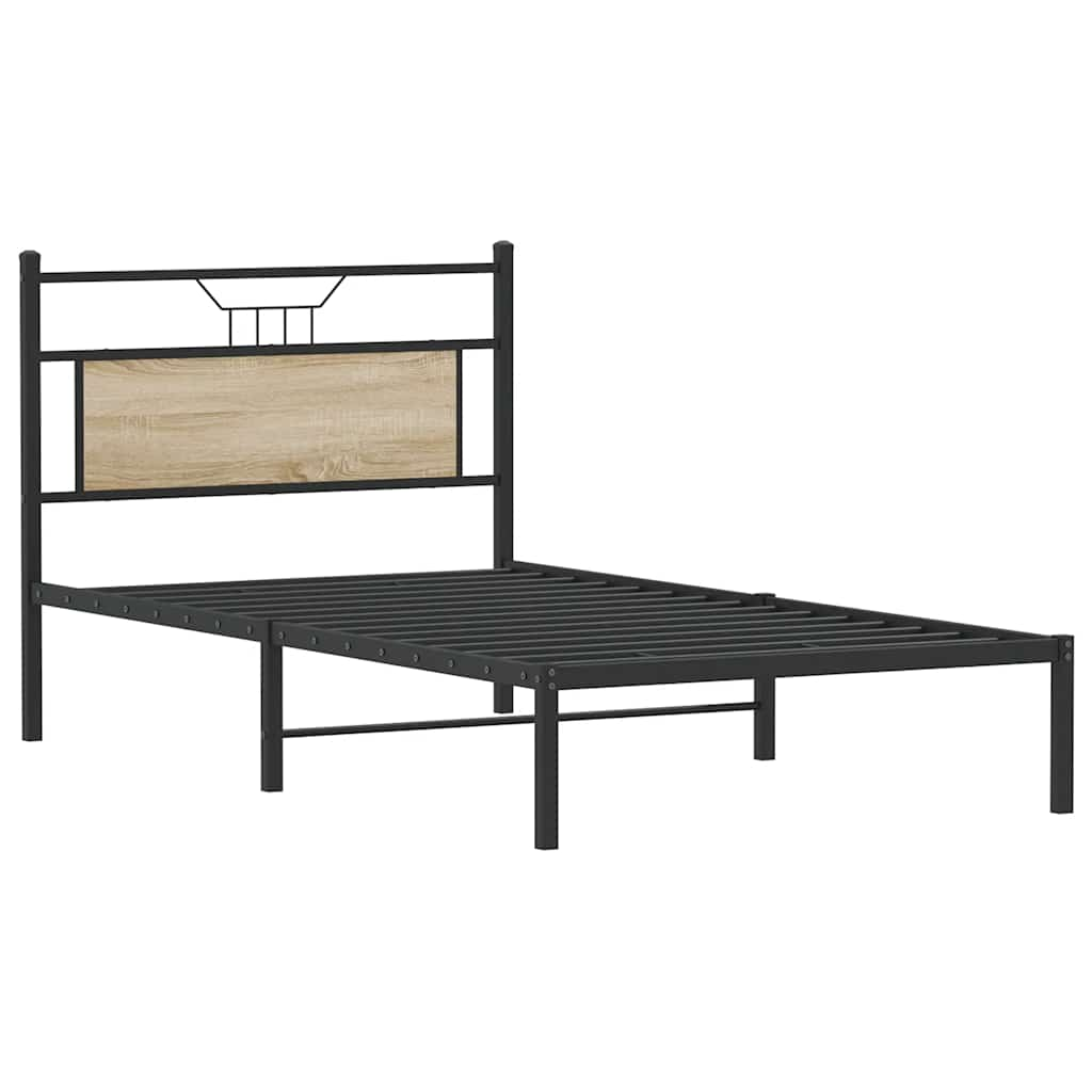 Bed frame without mattress sonoma oak 107x203 cm