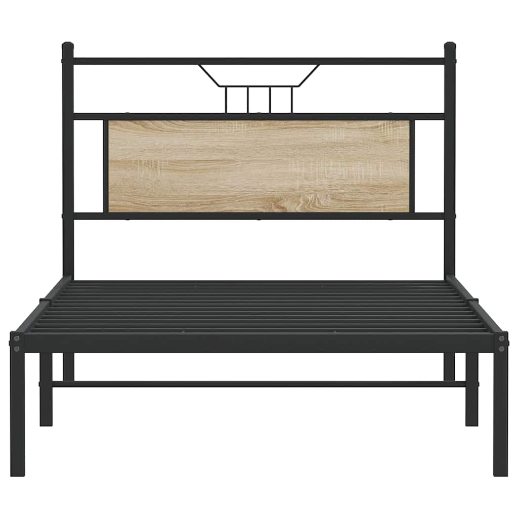 Bed frame without mattress sonoma oak 107x203 cm