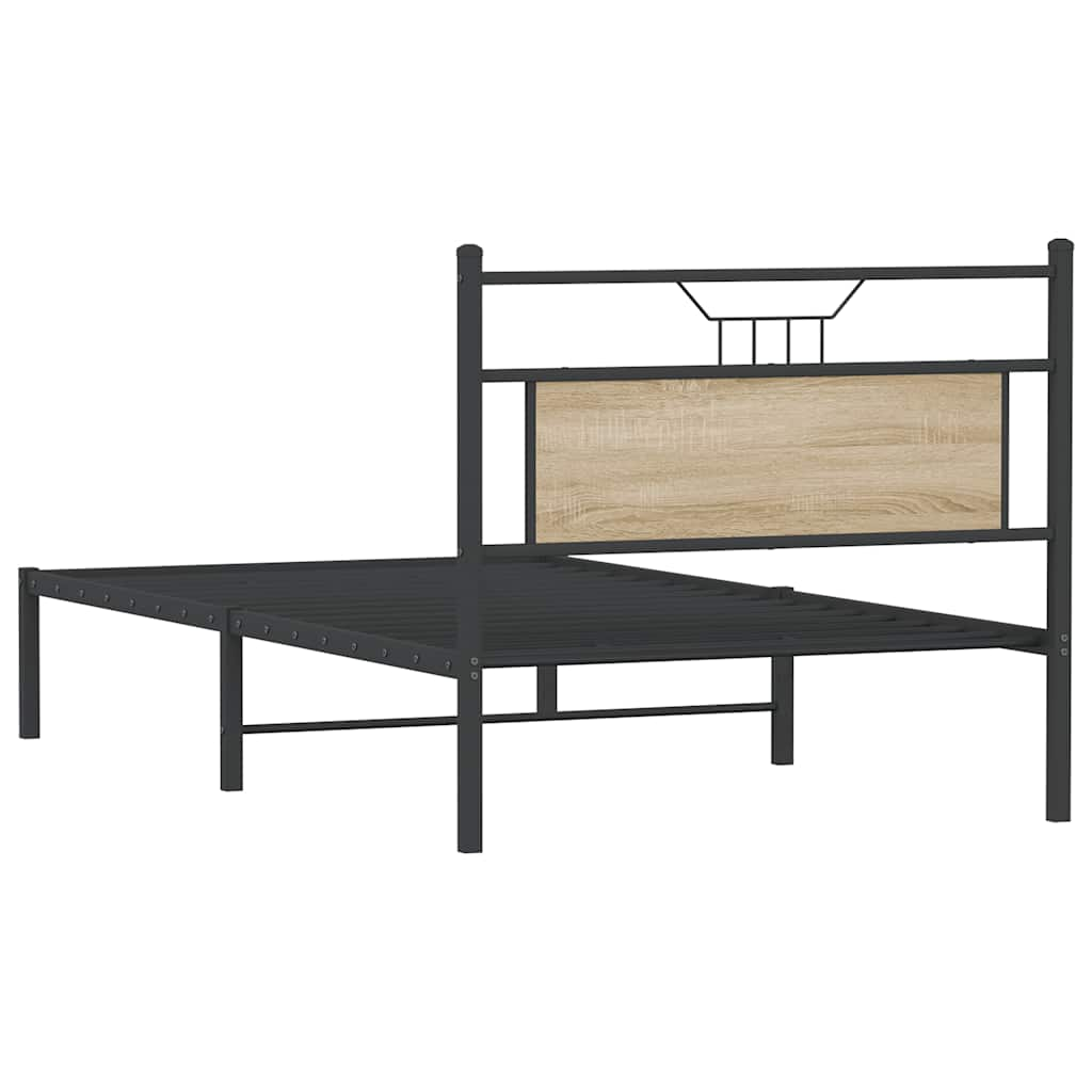 Bed frame without mattress sonoma oak 107x203 cm