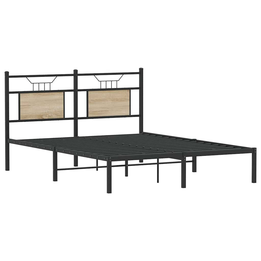 Cadre de lit sans matelas chêne sonoma 137x190 cm