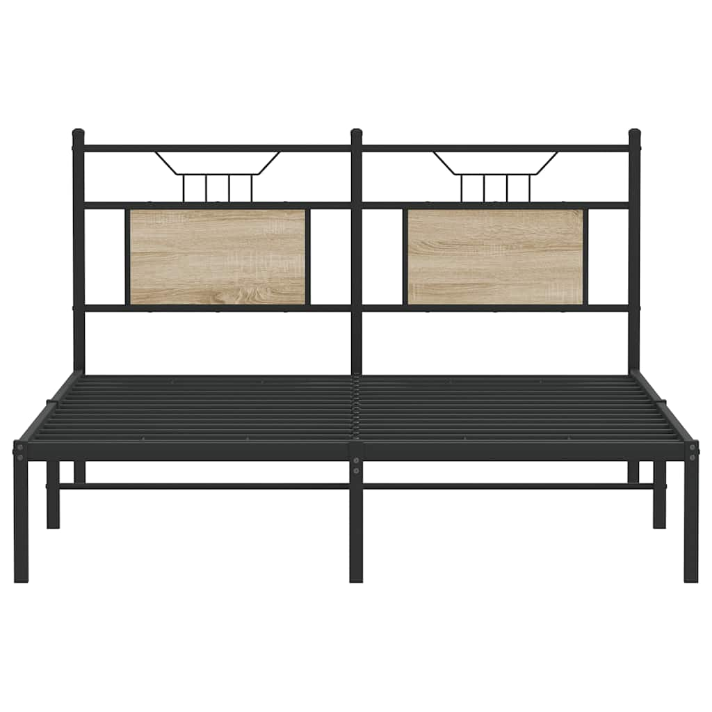 Cadre de lit sans matelas chêne sonoma 137x190 cm